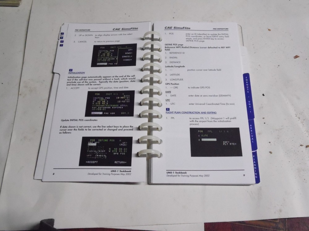 CAE UNS-1 FMS Taskbook Training Manual 2004