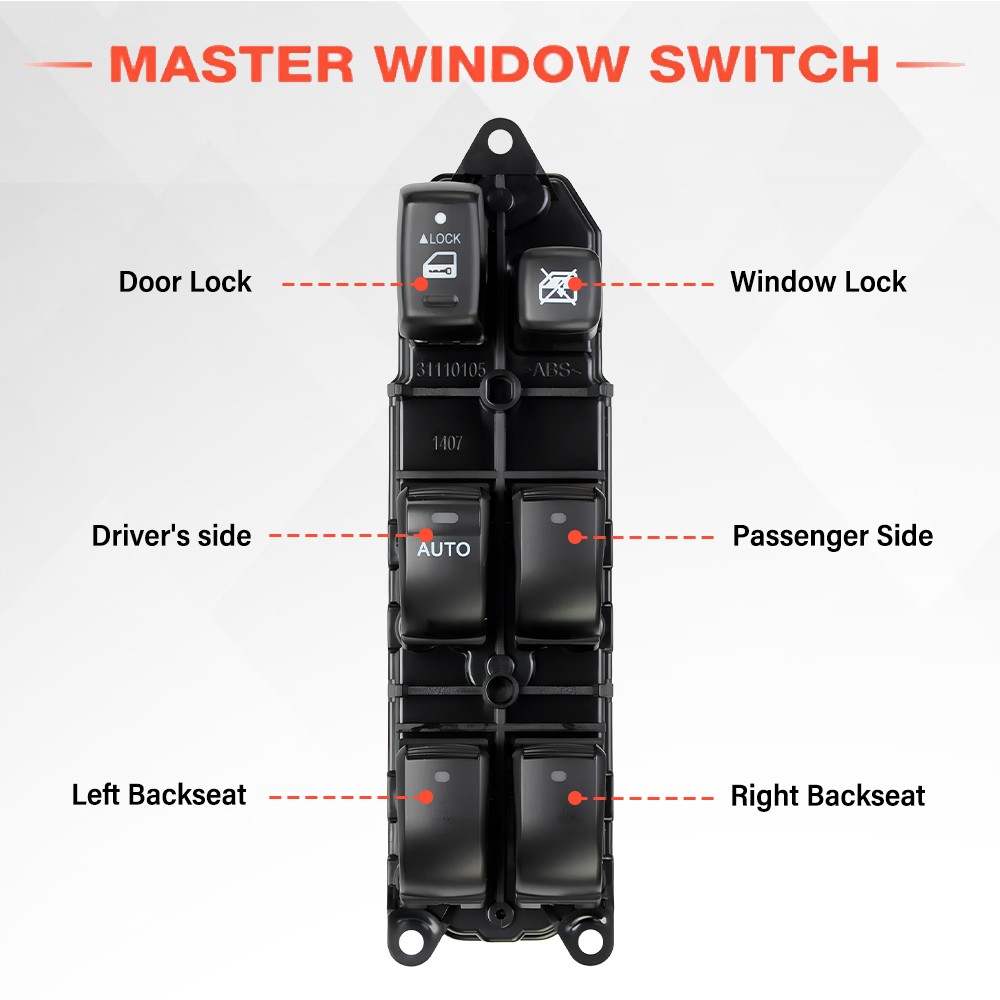 Power Window Control Switch Left Driver Master For Toyota Highlander 2001-2007