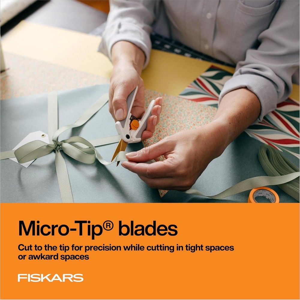 Fiskars Easy Action Micro-Tip Titanium Scissors, Sharp Blades for Cutting Precis
