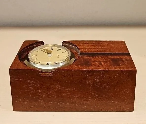 Solid Wood Block Desk Clock - 5.5" X 3"