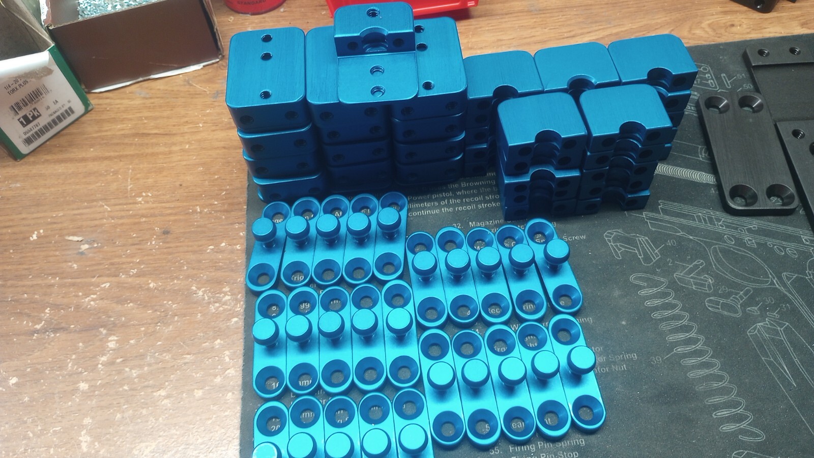 Rotation Offset Ball Mount by Lee Holster Hangers-Raw, Black and Blue Anodized