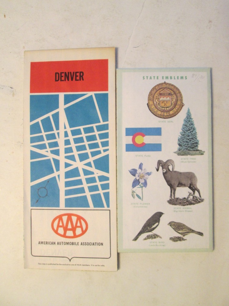 2 Maps - Colorado 1971 and Denver 1971
