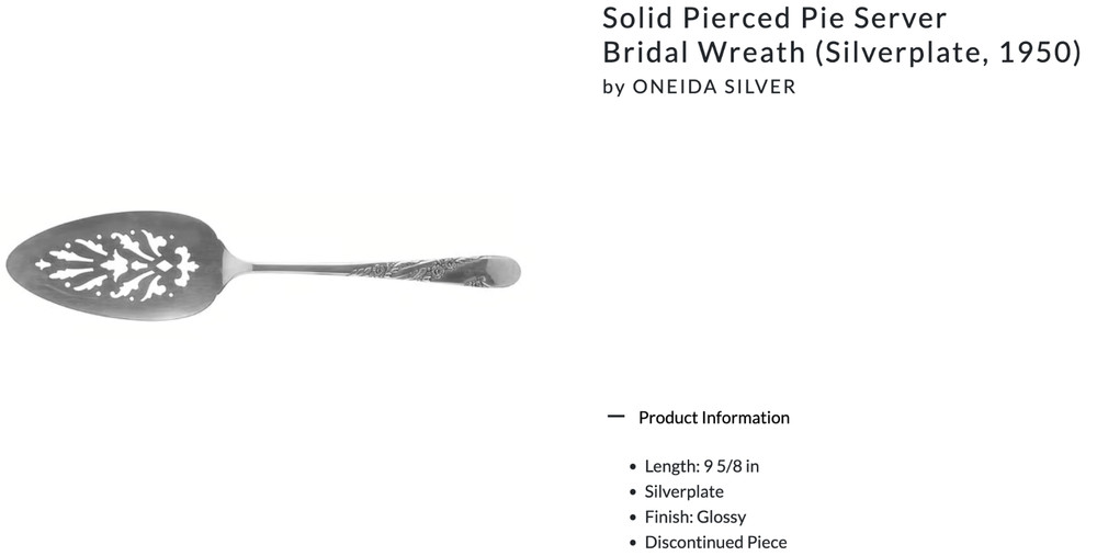 Solid Pierced Pie Server Bridal Wreath (Silverplate, 1950) by ONEIDA SILVER