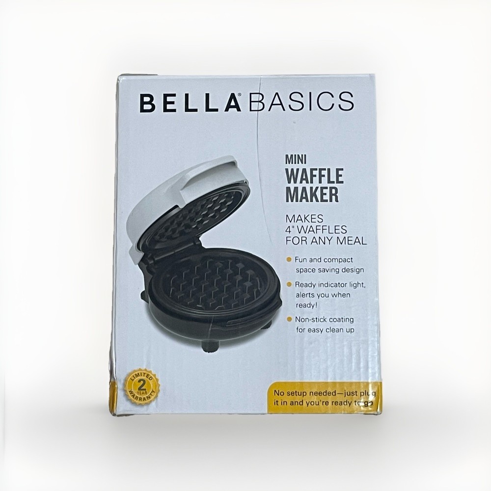 Bella Basics Mini 4" Waffle Maker TXW-206 White