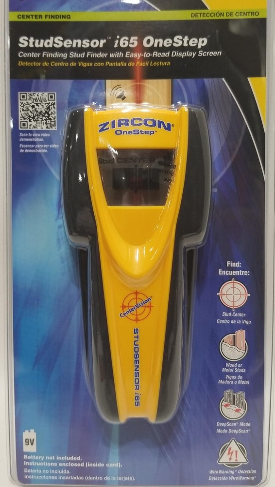 Zircon StudSensor i65 OneStep Center and Edge Finding Electronic Stud Finder