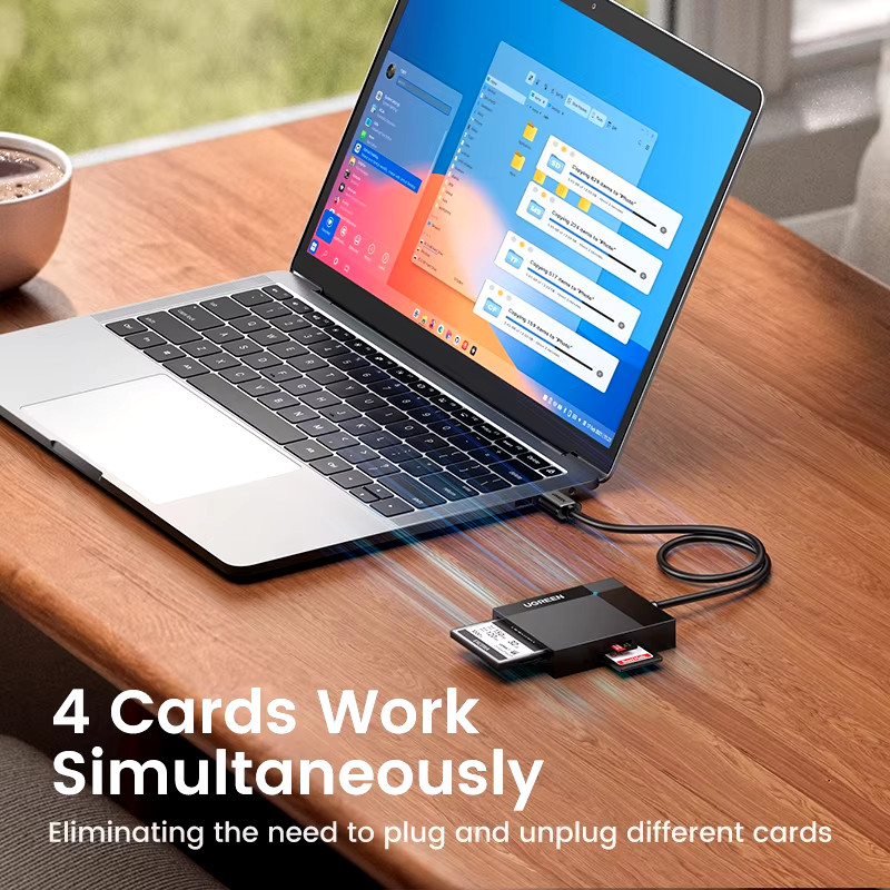 Card Reader 4-In-1 USB3.0/USB-C SD Micro SD TF CF MS Compact Flash Card Adapter