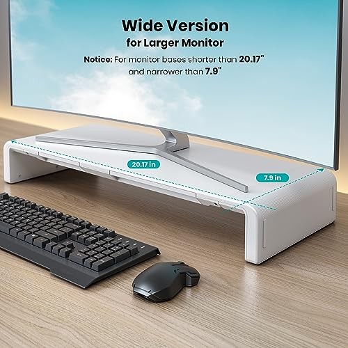 Monitor Stand Riser, Klearlook Foldable, Height Adjustable Computer White
