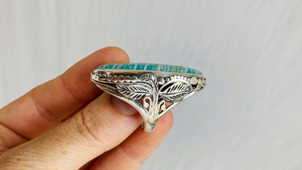 Amazonite Botanicals Ring. Gorgeous. Size 7. 0165