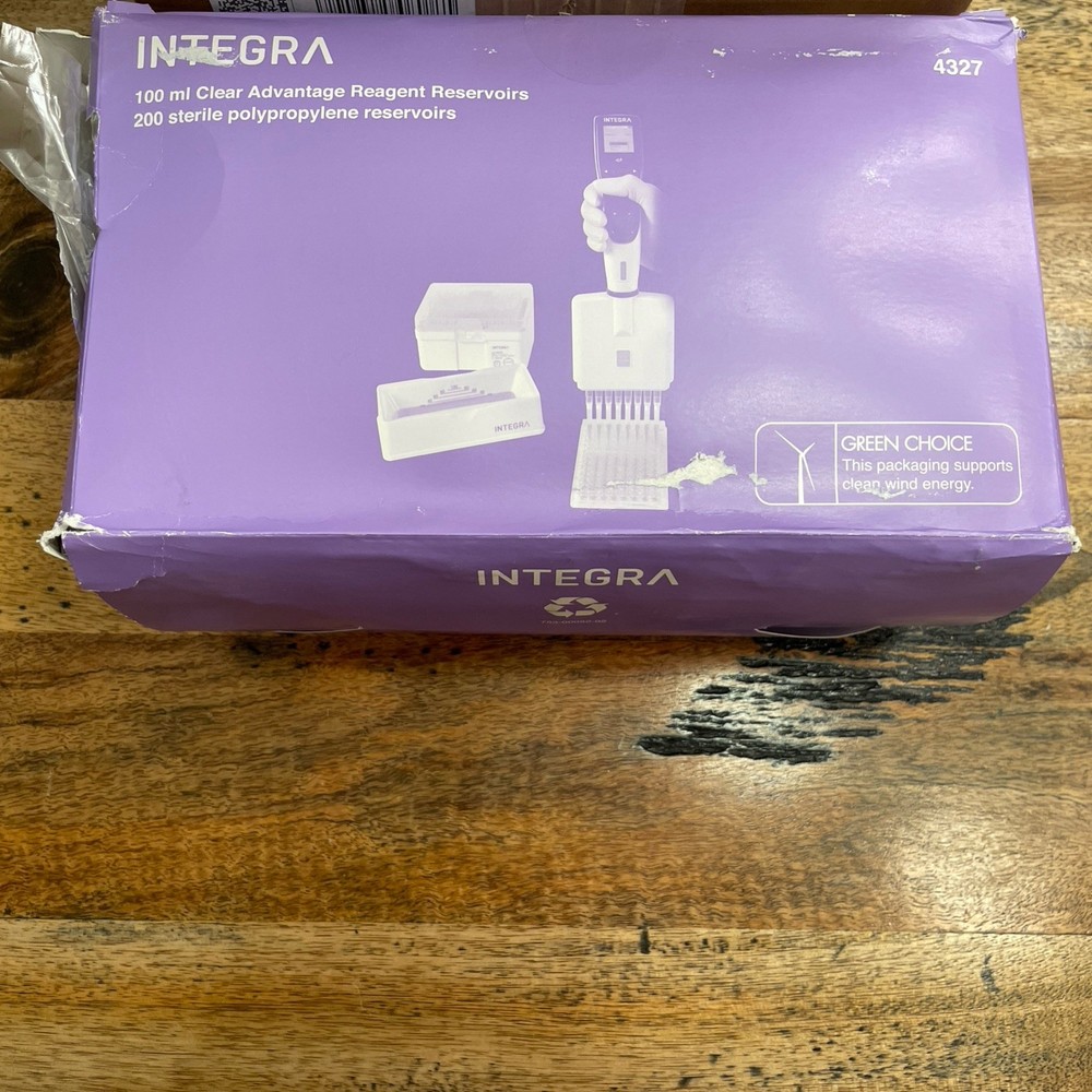 INTEGRA 100 ml Polypropylene Multichannel Reagent Reservoir Base + 200 Inserts
