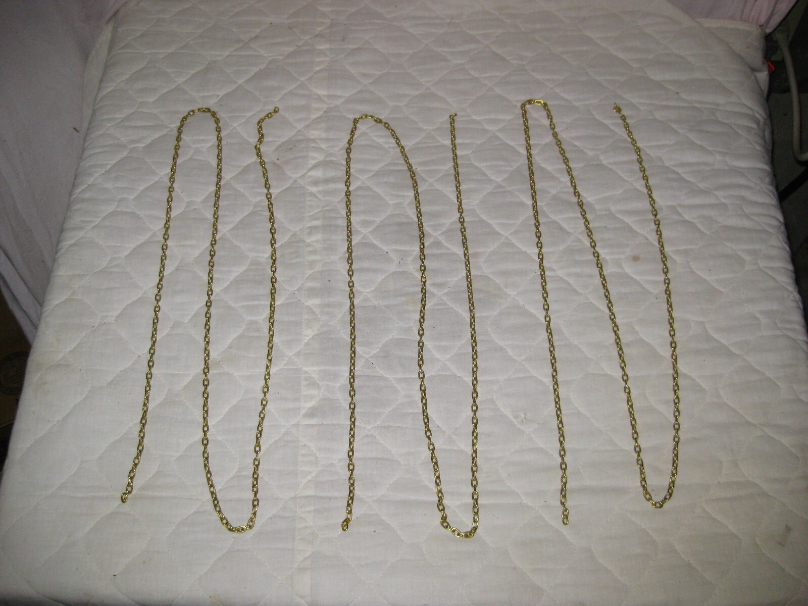 NOS Small Elongated Solid Brass Chain for Crafts and Jewelry 3 FIVE FOOT PCS !!