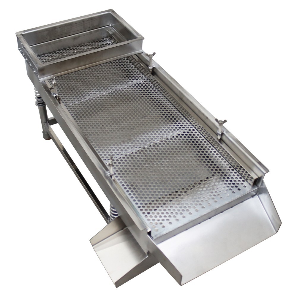 Single Layer Stainless Steel Electric Linear Vibrating Screen Sifter 8mm Screen