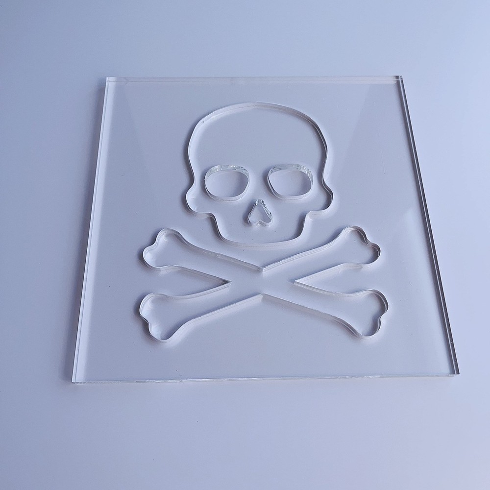 Skull Router Template Clear Acrylic Woodworking Guide Pattern 1 PCS