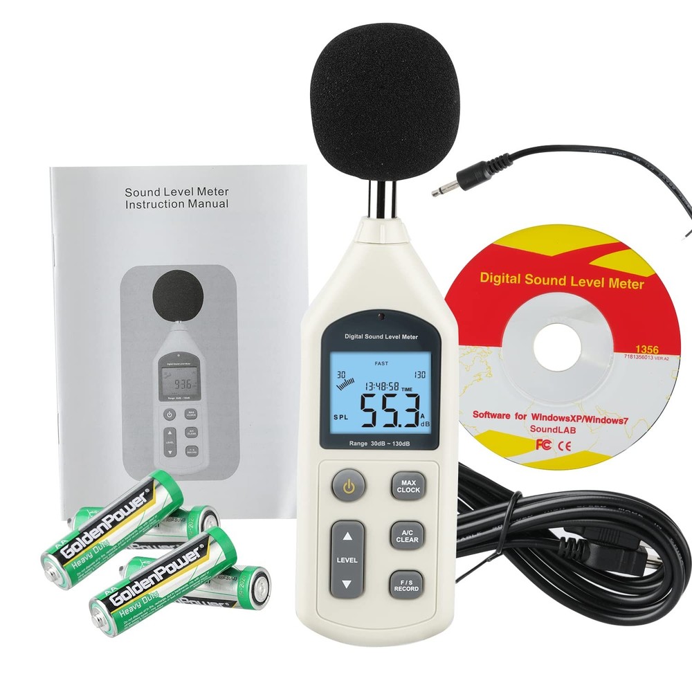 Decibel Meter, Professional Sound Level Meter with Backlight USB Version