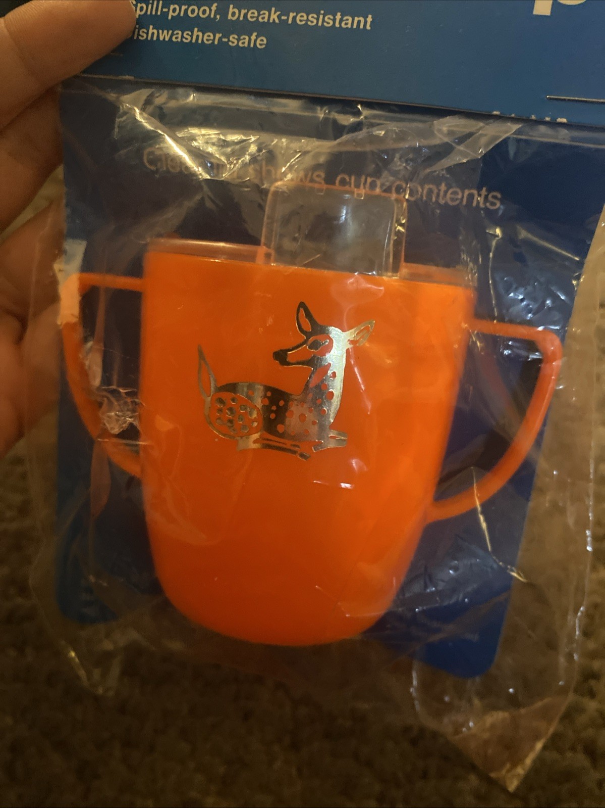 Vintage The first years Tommee Tippee Sippy Cup Trainer Cup - Orange - NOS 1978