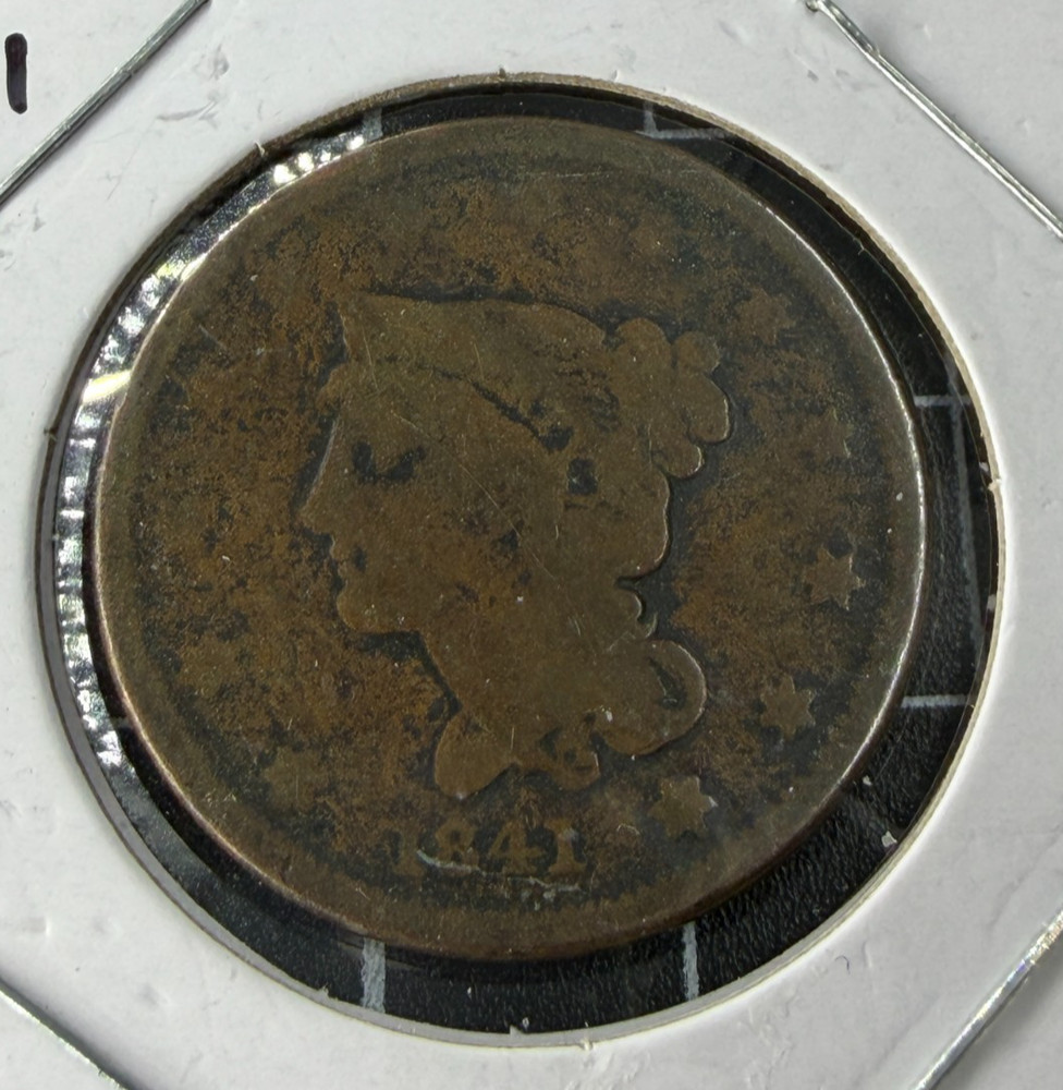 1841 Braided Hair Large Cent 1c