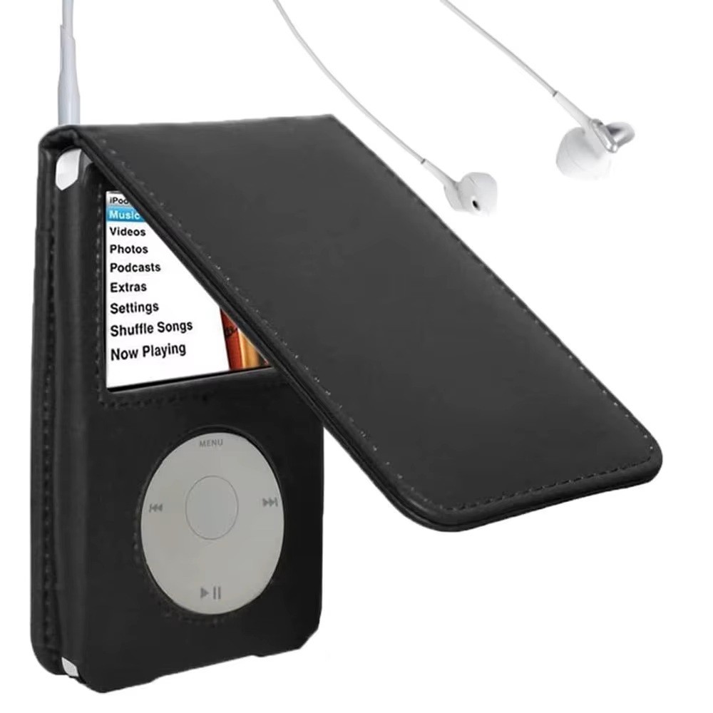 Black Folding Leather Protective Case for Apple iPod Classic 80gb/120gb/160gb