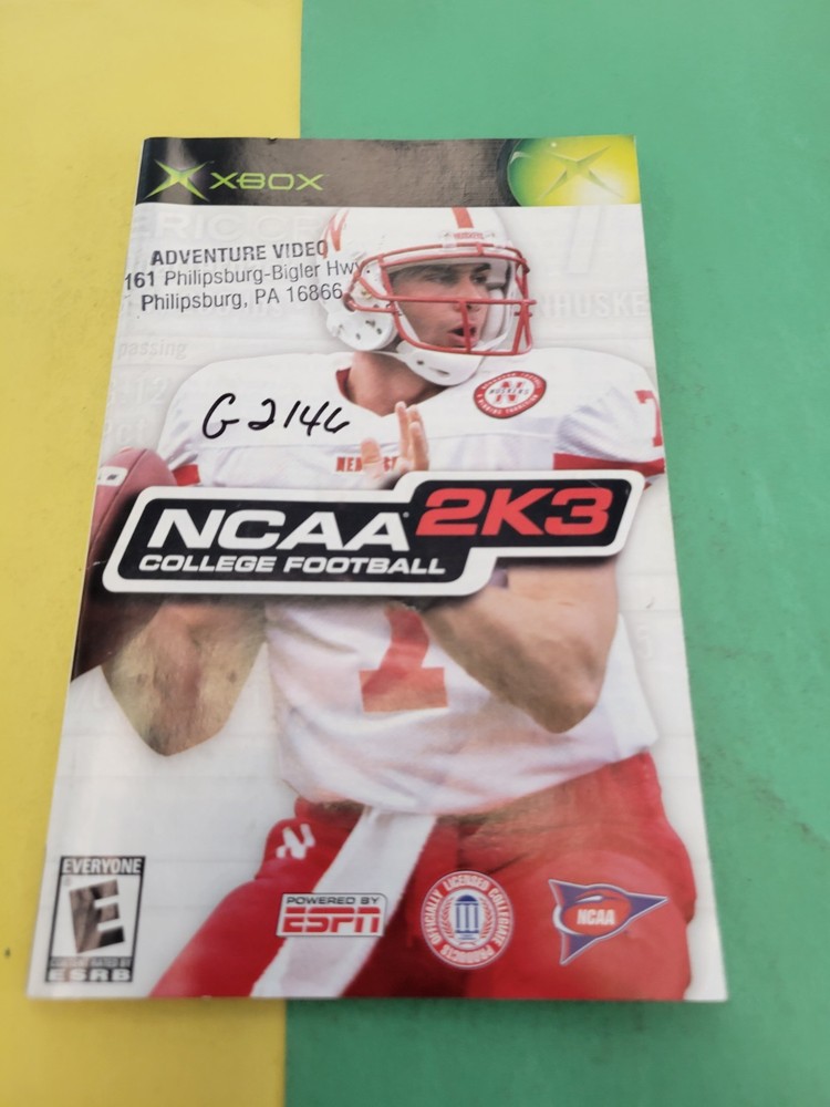 Xbox Manual  "NCAA 2K3"