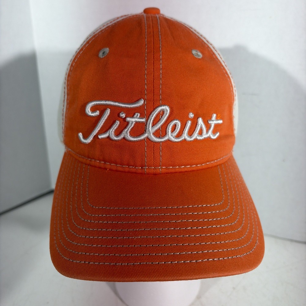Titleist Orange Cream Golf Baseball Cap Hat Strap Back Adjustable