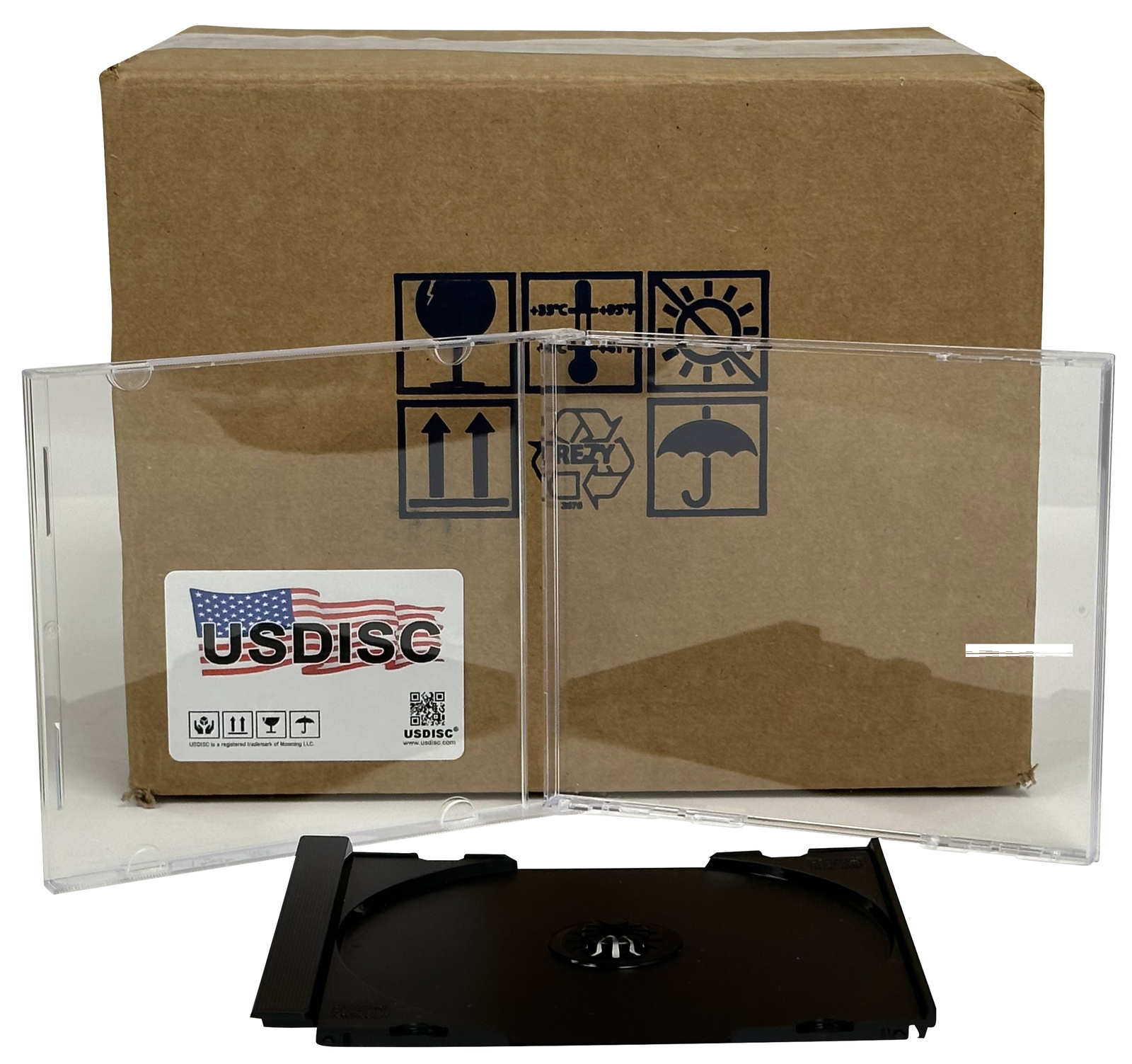 USDISC CD Jewel Cases Standard 10.4mm Unassembled, Single 1 Disc (Black) Lot