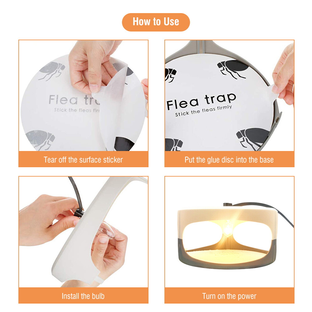 5 Pack Disposable Flea Trap Sticker Sticky Dome Flea Trap Refill Flea Glue Discs