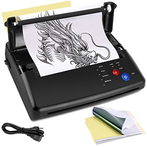 Tattoo Stencil Transfer Copier Printer with 20PCS Stencil Sheets Tattoo Stencil