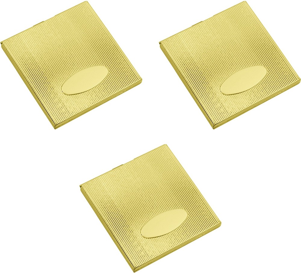 Set of 3 Square Grooved Pattern Double Sided Compact Mirrors