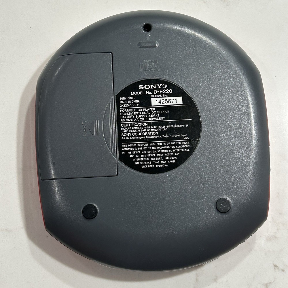 RARE RED Sony CD Walkman D-E220 Portable CD Player ESP MAX Tested