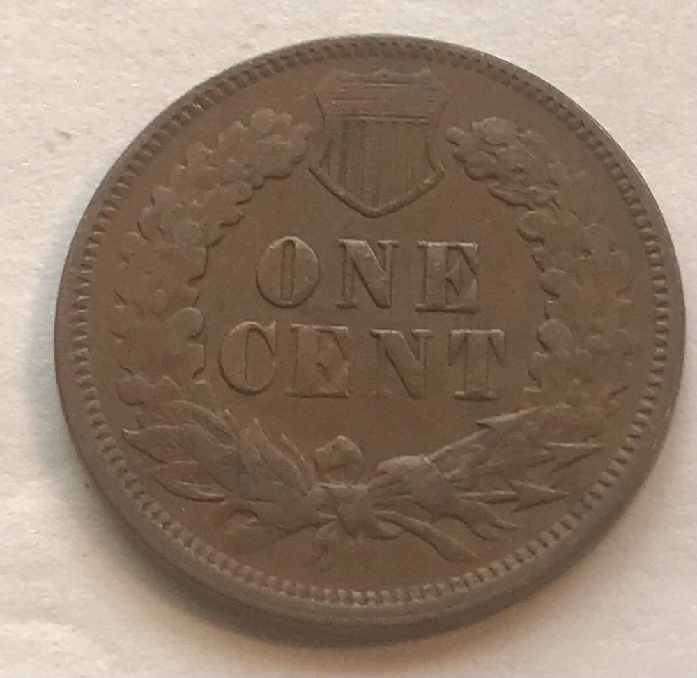 1874 Indian head cent, XF , Extra fine