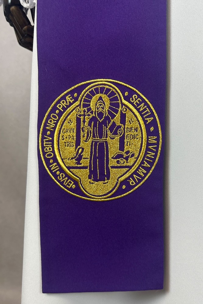 DEACON stole St Benedict , Golden embroidery