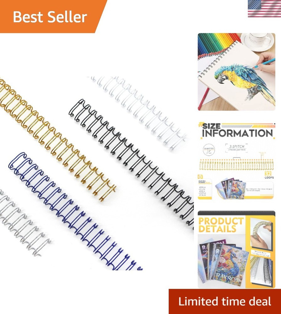 Versatile 3/4 Inch Binding Spines in Multicolor - Perfect for Reports, 50 Pack