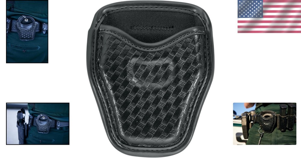 Open Top Handcuff Case - 2 Pockets for Standard Handcuffs, Lightweight