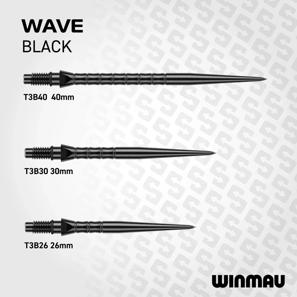 Winmau Switch Steel Tip Points - Wave Black 30mm