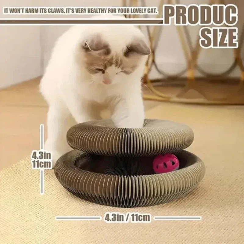 Accordion Magic Organ Cat Scratching Board Toy Kitty Kurlz Ball Scratch Pad