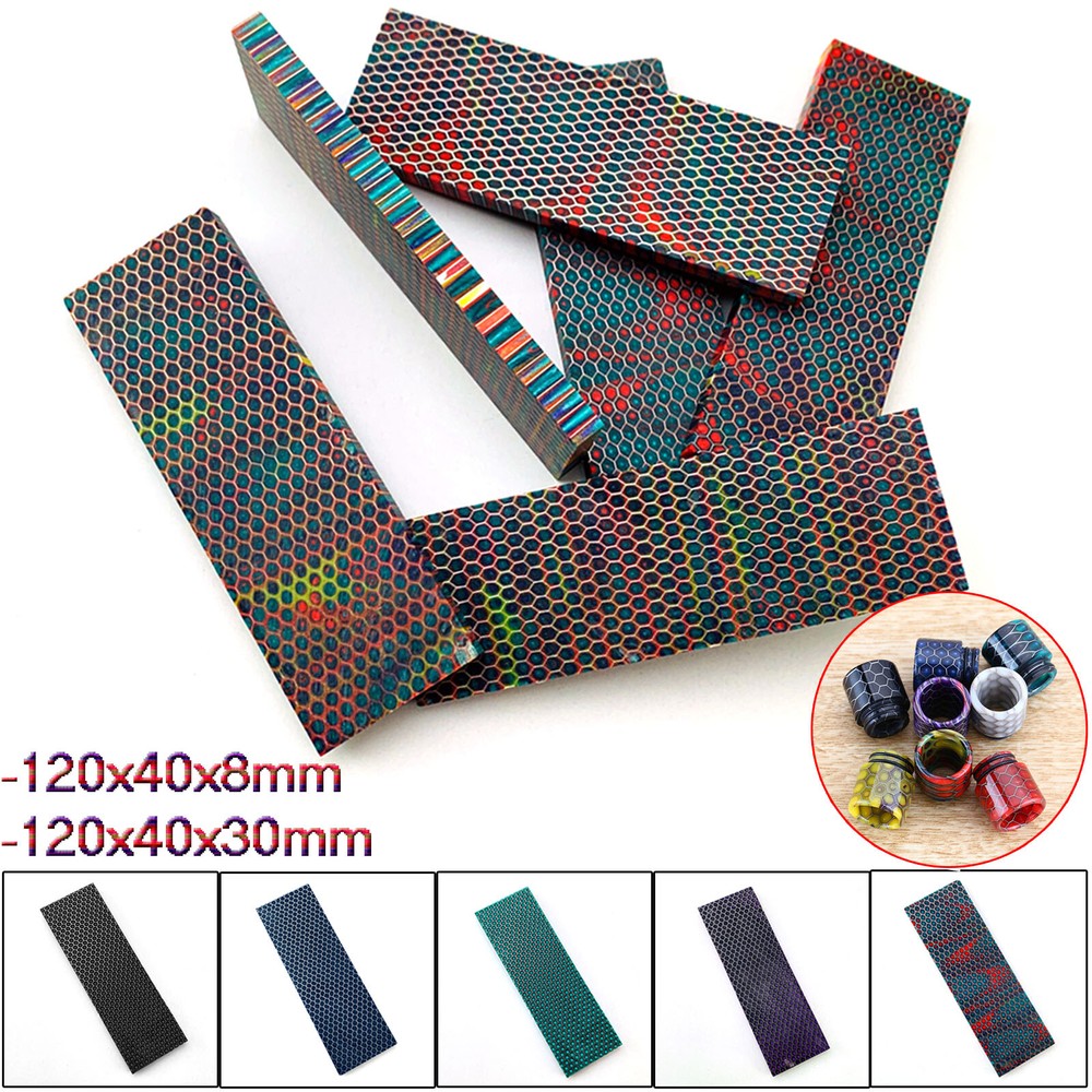 1/2X C-Tek Knife Handle Scale Snakeskin Pattern Resin Blanks Plate Material Tool