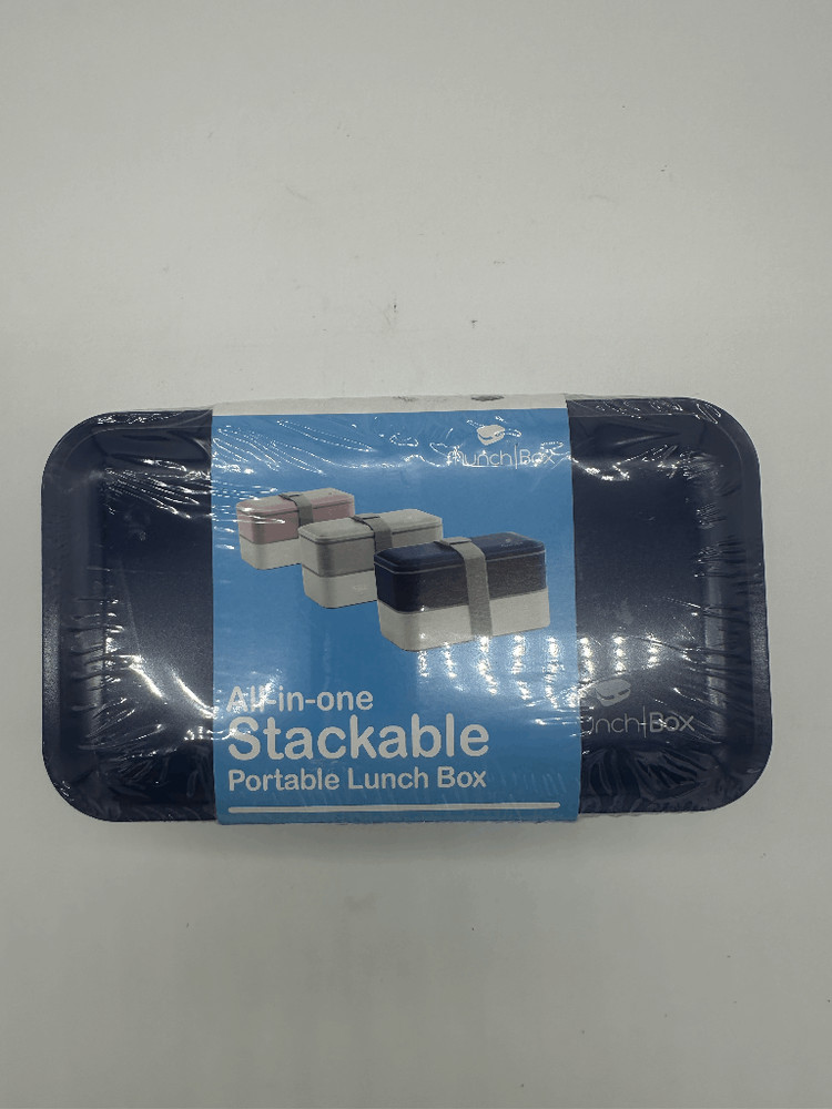 Stackable Lunch Box W/ Utensils Munch Box Portable 8 x 4 NWT