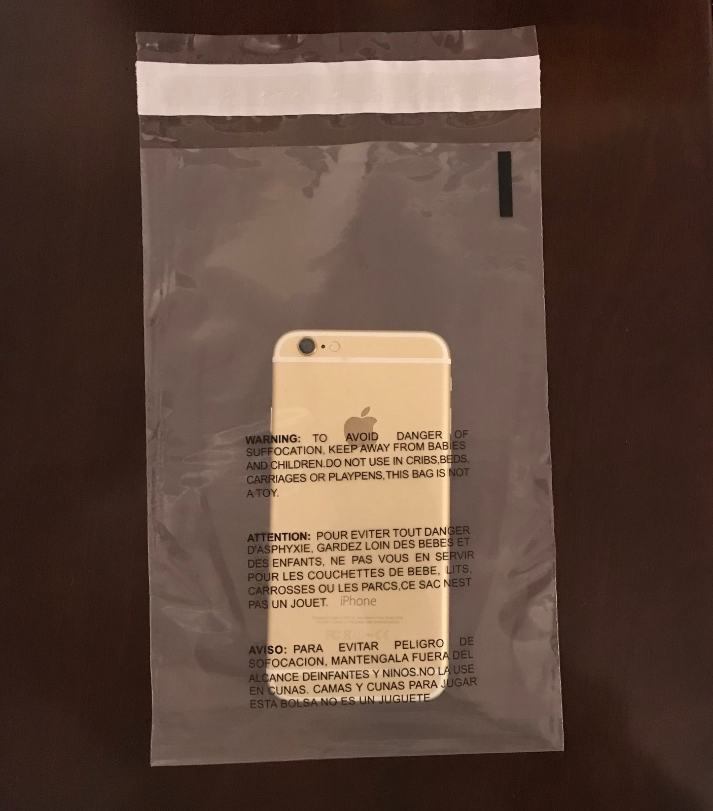 Clear Poly  Suffocation Warning Self Seal FBA Bags Free Shipping