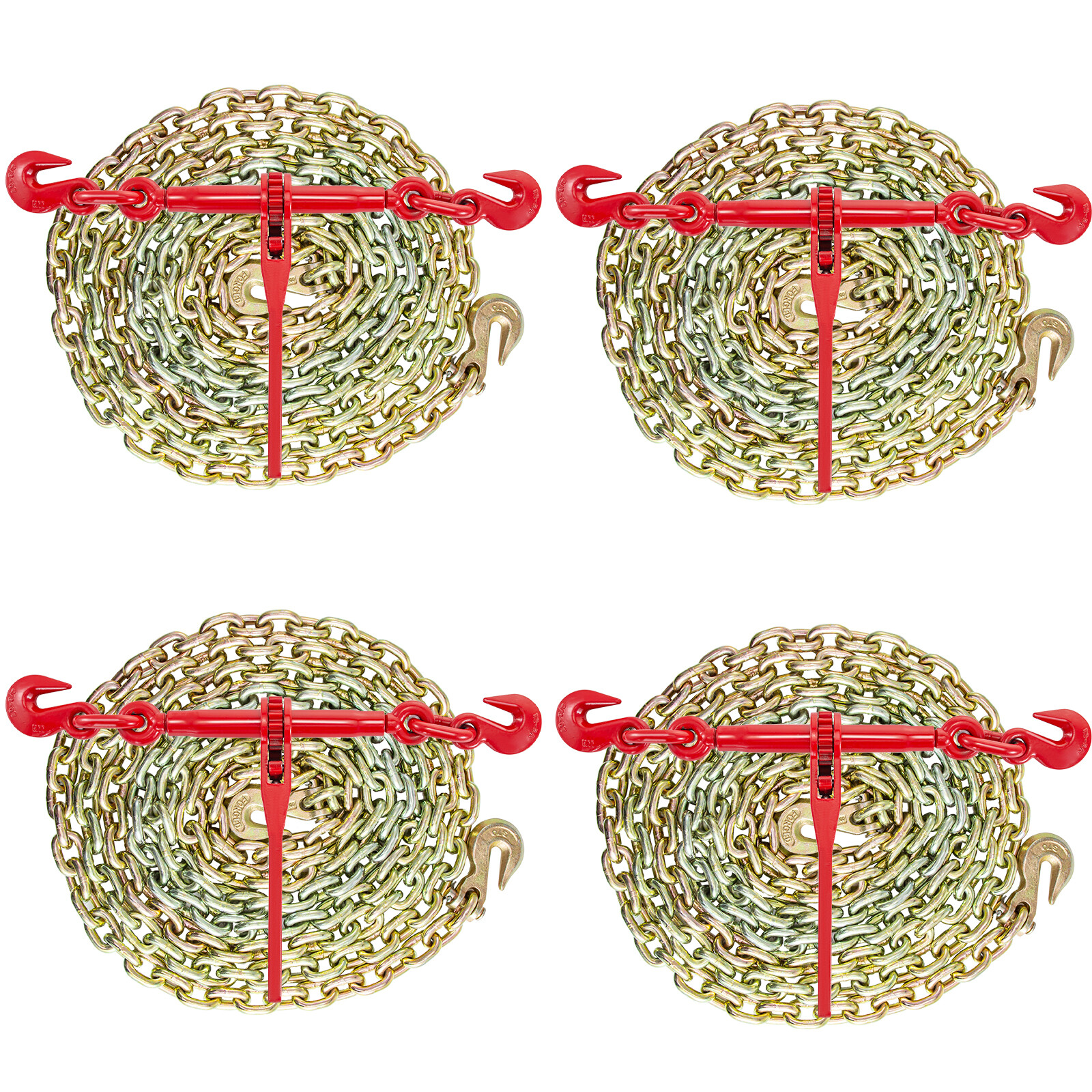 VEVOR Ratchet Load Binder Chain and Binder Kit 3/8"-1/2", 10' Chains Hauling