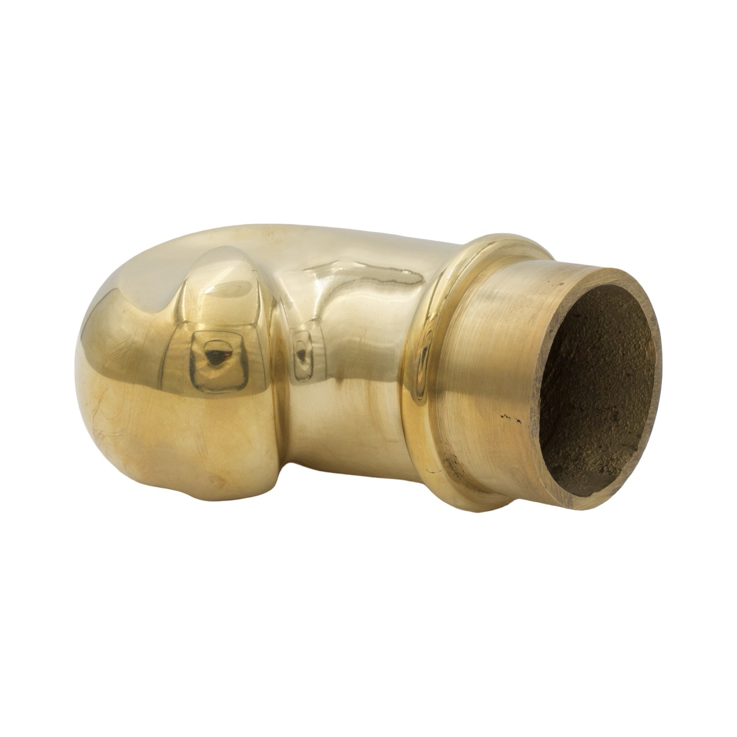 Curled Bar Rail End Cap in Heavy Cast Brass 2 Inch