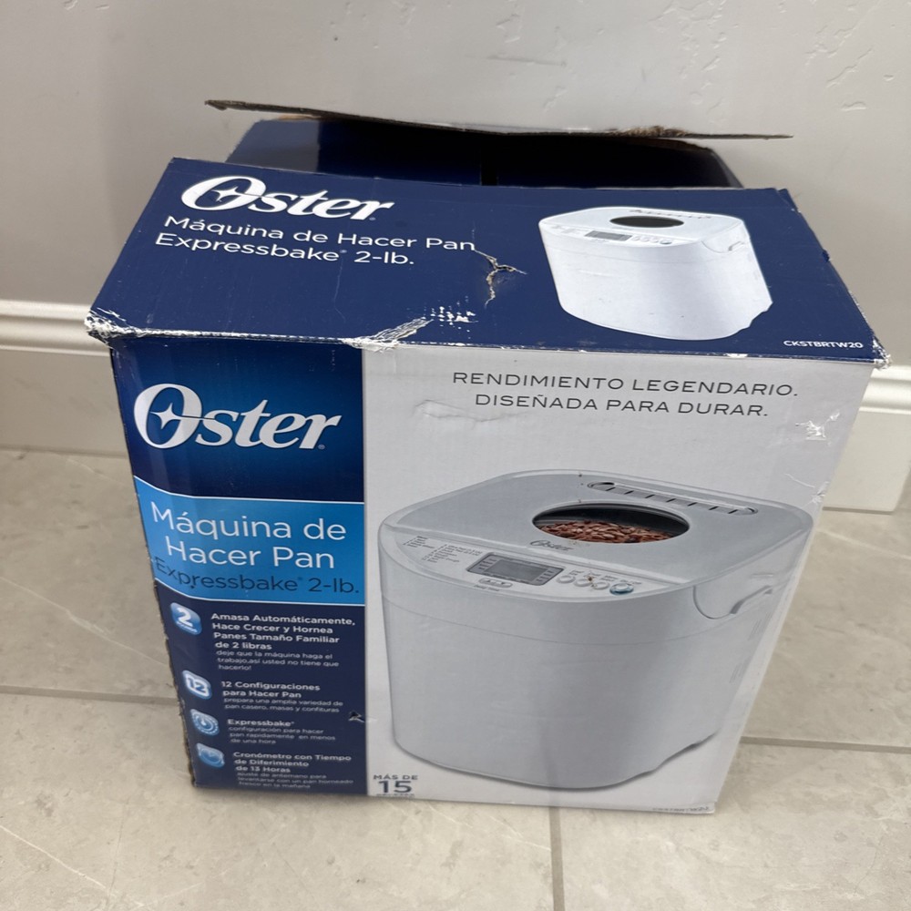 Oster Expressbake Bread Maker White, 2lb Loaf breadmaker BRAND NEW OPEN BOX