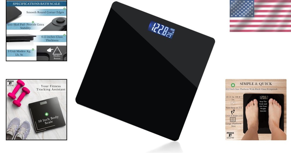Modern Black Digital Scale with Instant Readings & Multi-Unit Display Options
