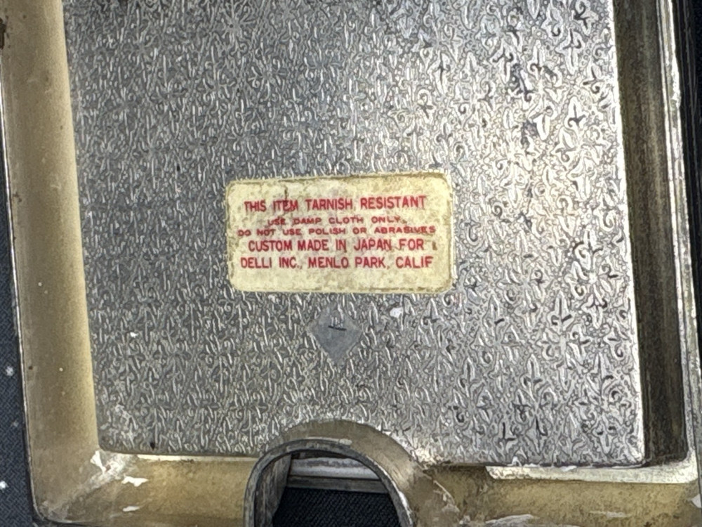 Vintage Delli Silver Tone Ornate Stationary Holder