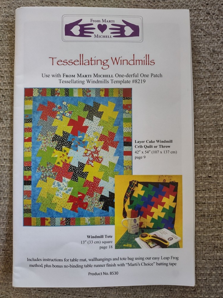 Marti Michell TESSELLATING WINDMILLS Template #8530 *READ*