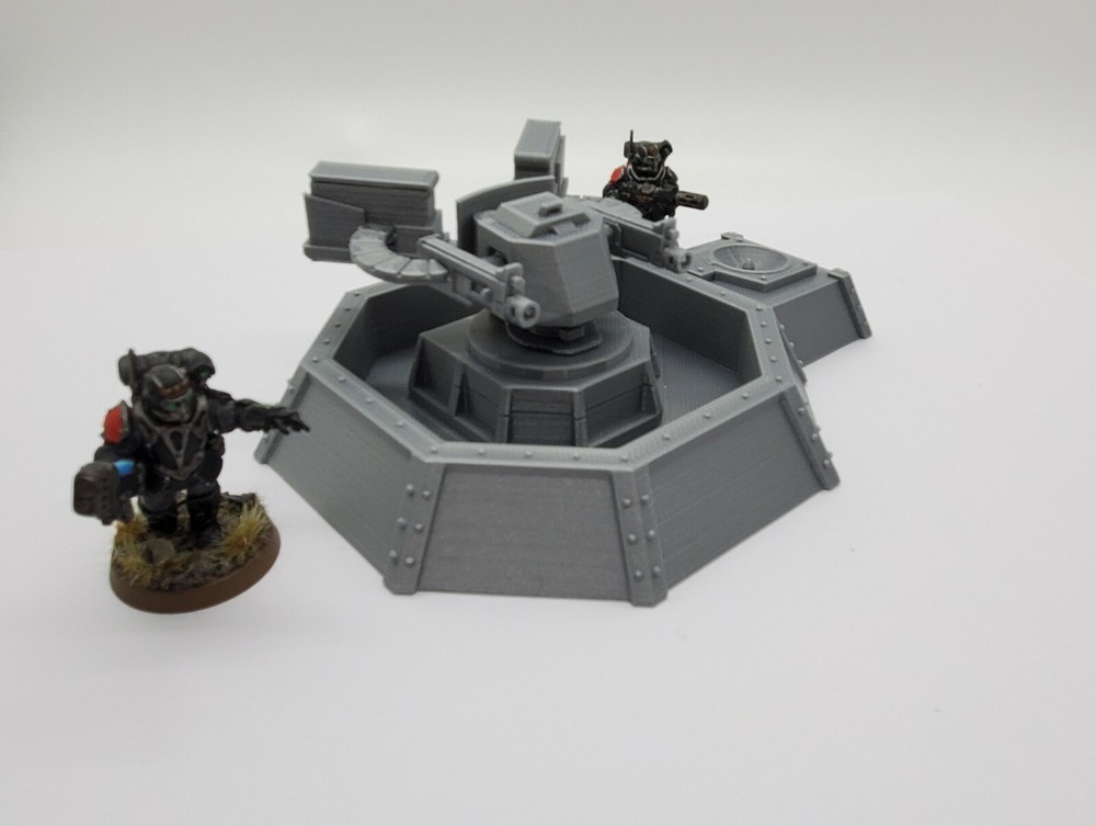 3d Printed Terrain for Tabletop Gaming Heavy Gun Turret.