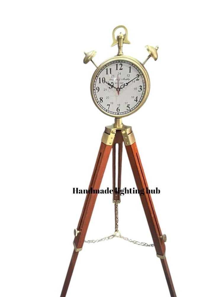 Nautical Numeric Large Display Standing Clock with Tripod Stand Floor Clock 7In