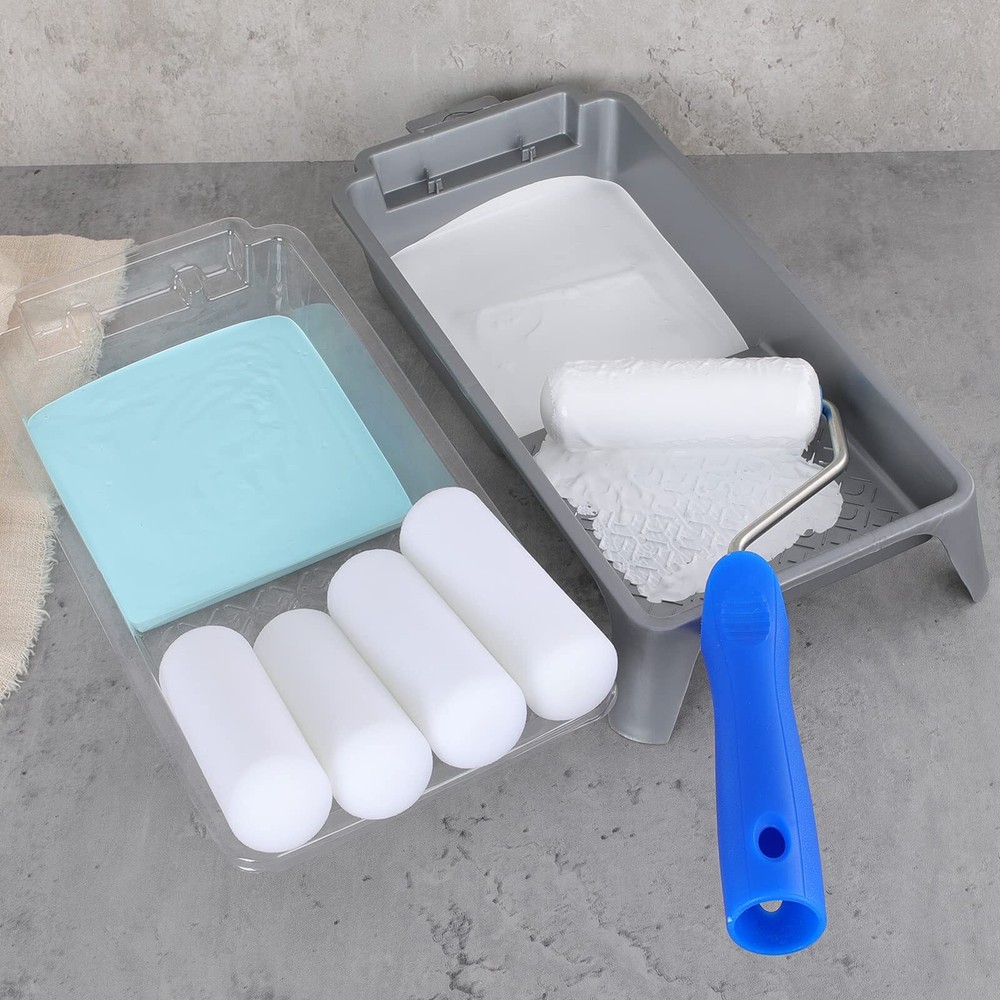 Foam Paint Roller, 8 Pack 4 Inch Paint Roller Kit, Complete 4" Mini Paint Roller