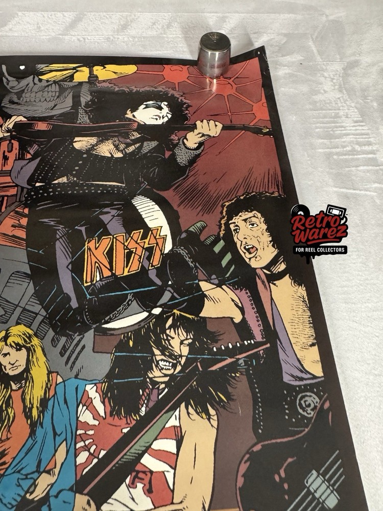 Kiss Army Comic Book Collage Poster 23x35” 1994 Band Eric Carr Vinnie Vincent