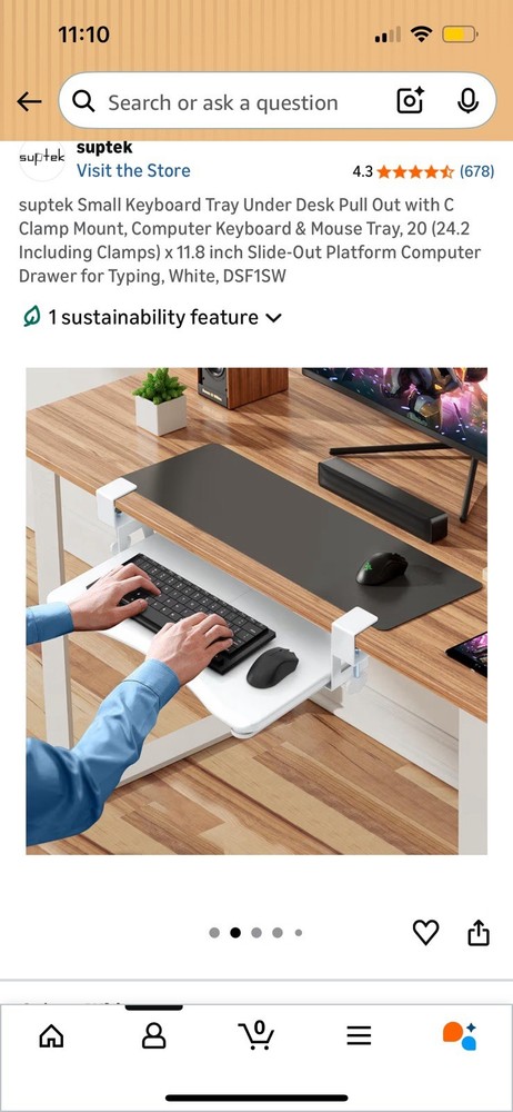 White Sliding Keyboard Tray Under Desk