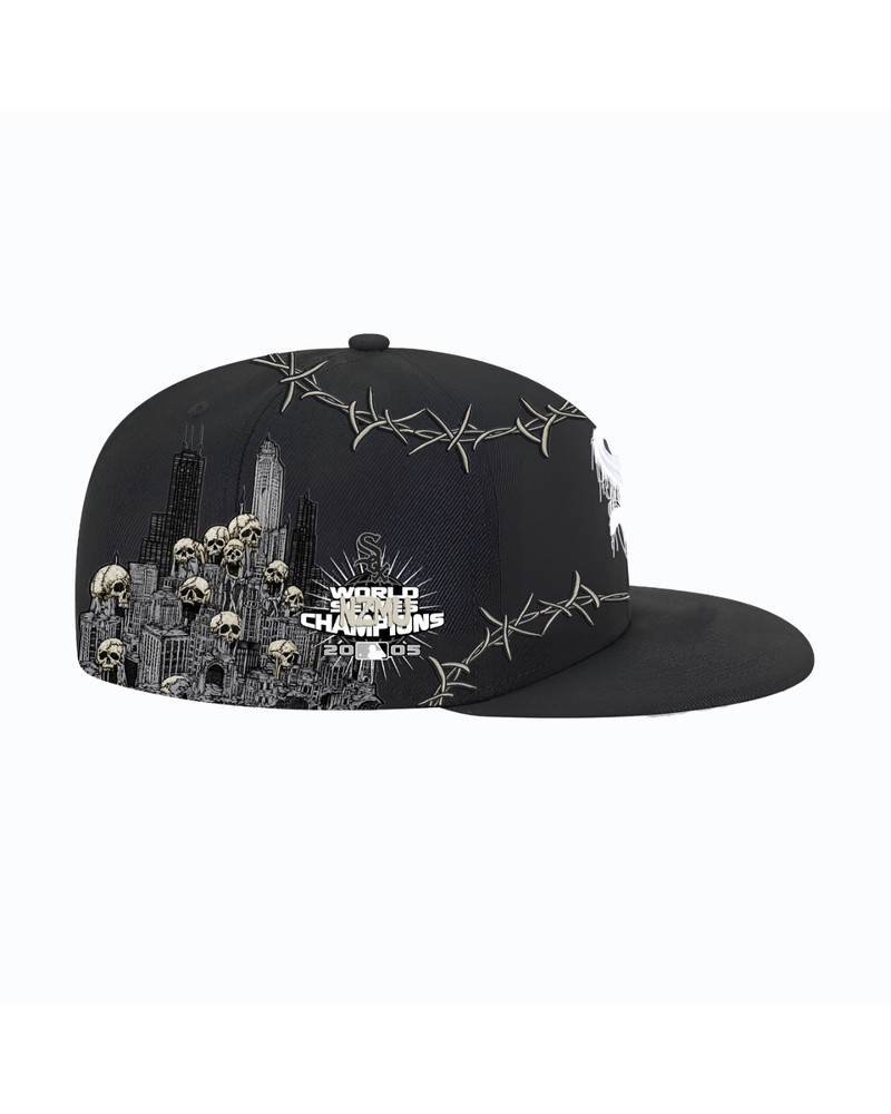 MLB Chicago White Sox x NZMU Black Patchwork 59FIFTY Fitted Baseball Cap
