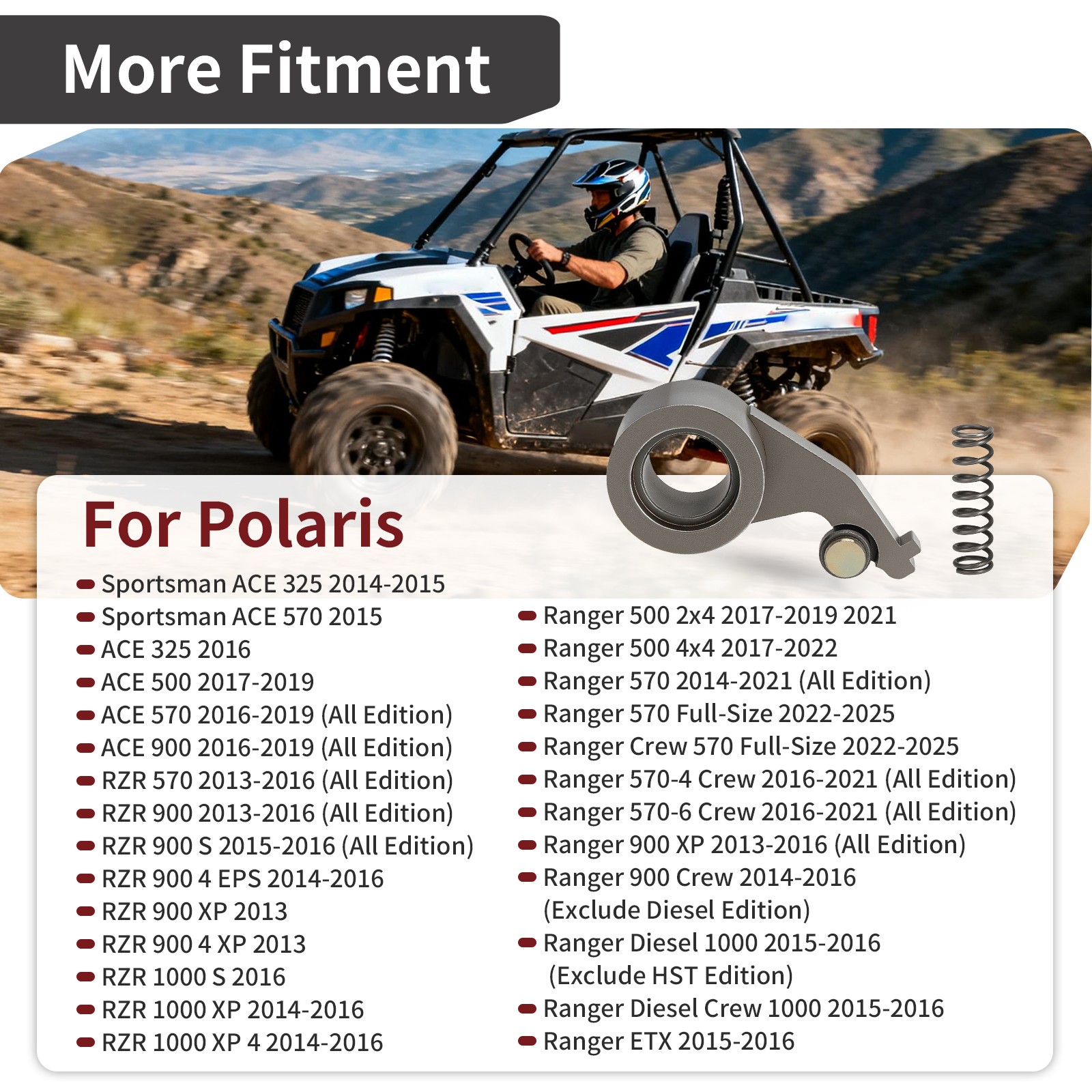 Drive Train Roller Pawl 3235452 & Spring for Polaris Ranger 570 Crew 570 2014-25