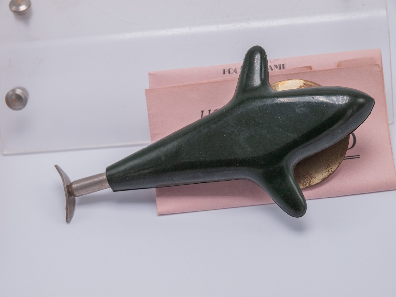 Rare - Autogiro Pocket Roulette Wheel Gambling - Green Bakelite w/ Original Box